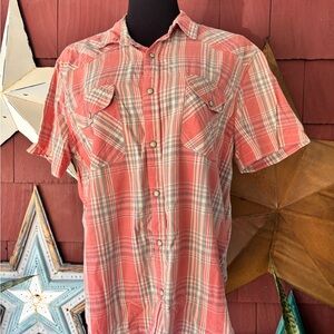 Levi's Pearl Snap Button Long Sleeve Shirt Plaid Western Men’s Size L